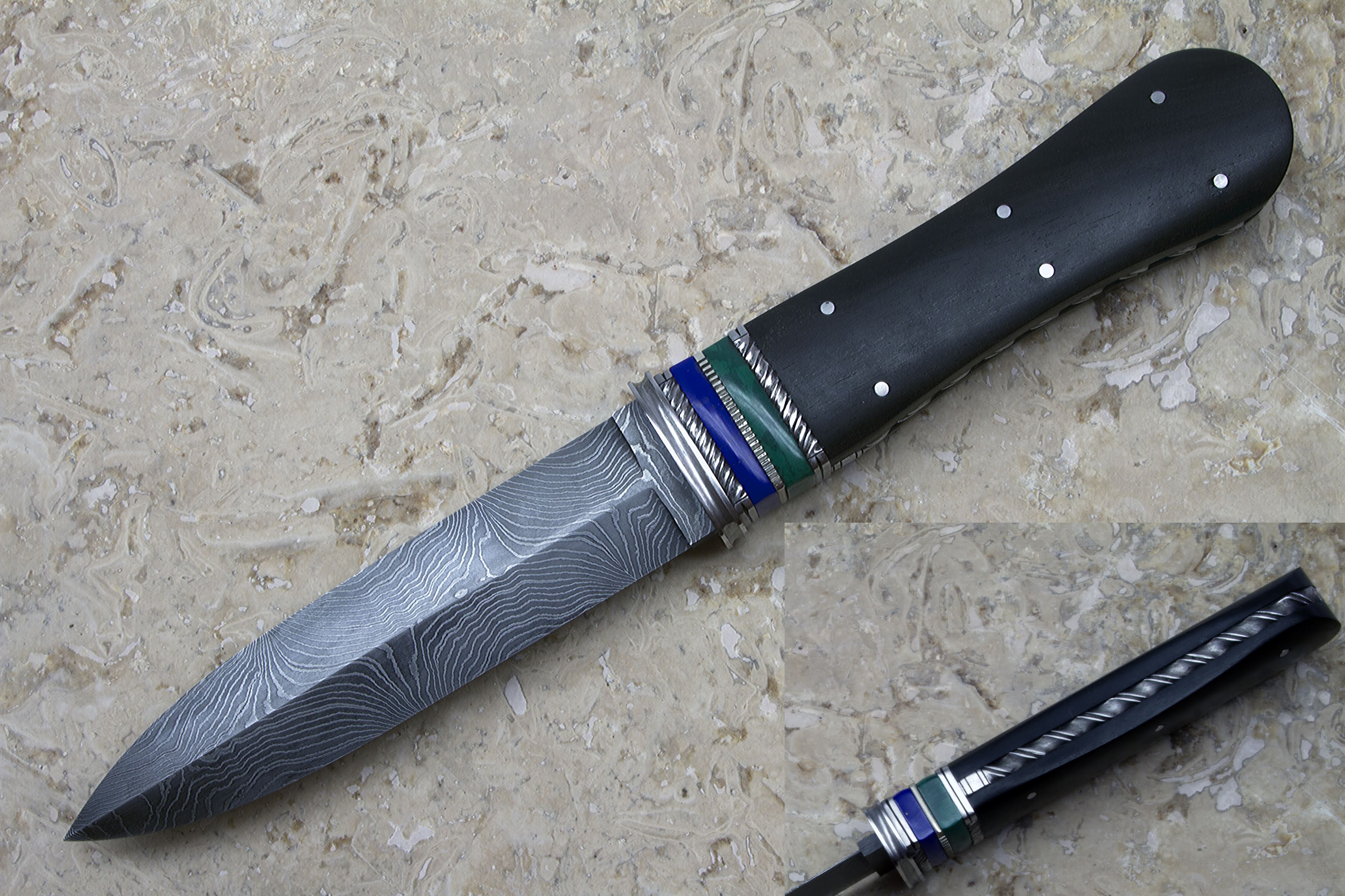 Sgian Dubh with pattern-welded blade by Joshua States