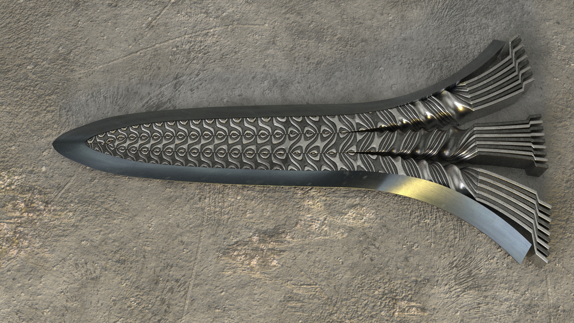 Pattern development in a pattern-welded sword blade